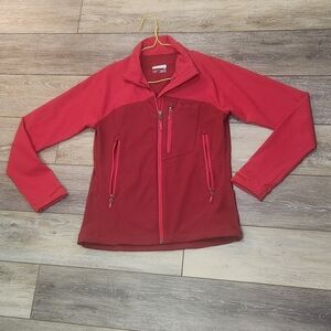 Marmot Red Soft Shell Zip Up Jacket Size Small